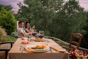 cena romantica nel verde